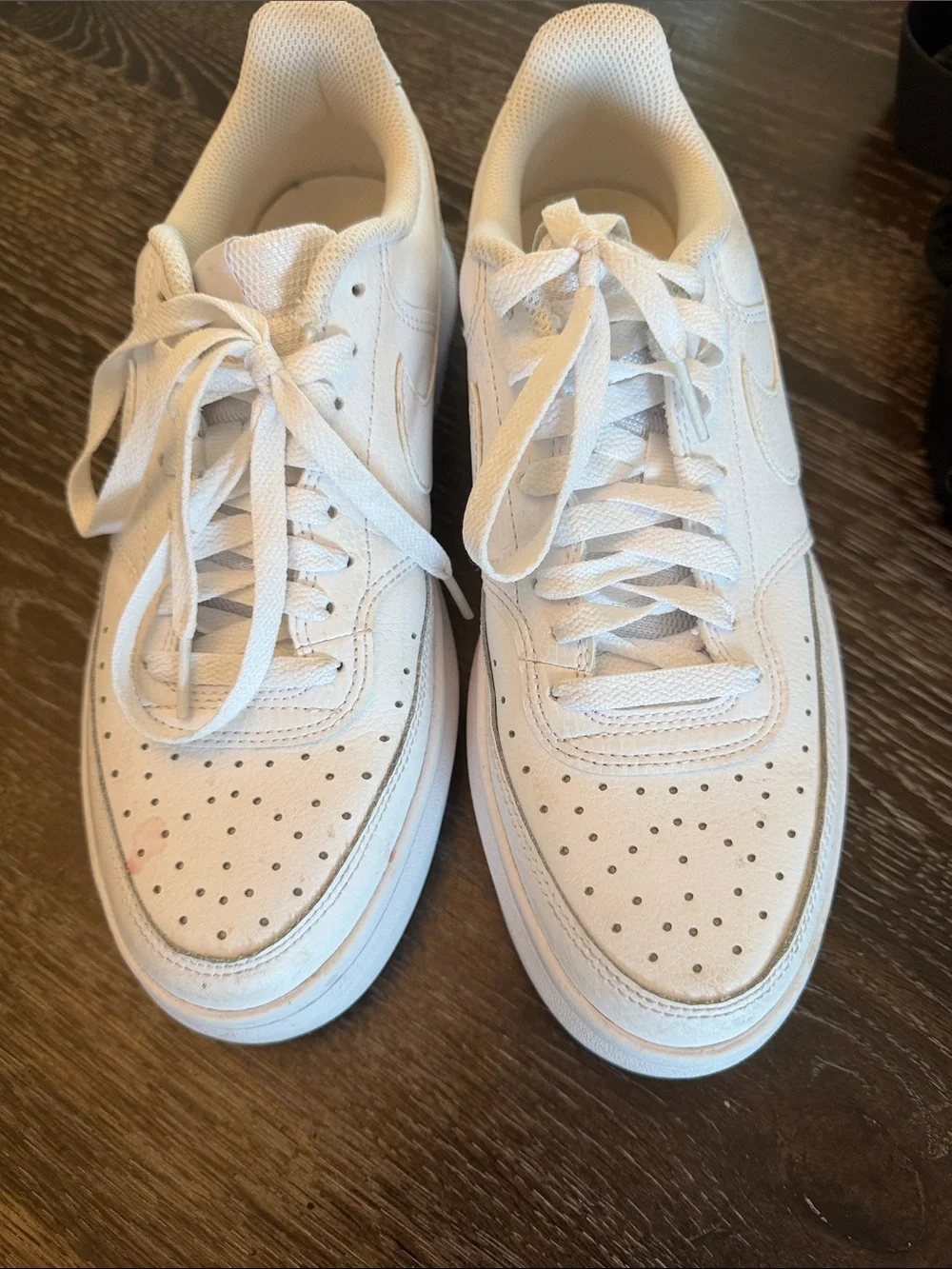 Nike Women's White Low-Top Platform Leather Sneakers - Picture 2 of 3